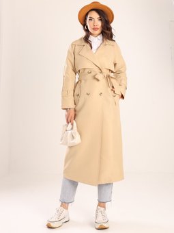 Sprıng Kadın Oversize Bej Trençkot