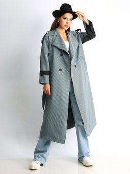 Terra Kadın Oversize Gri Trençkot