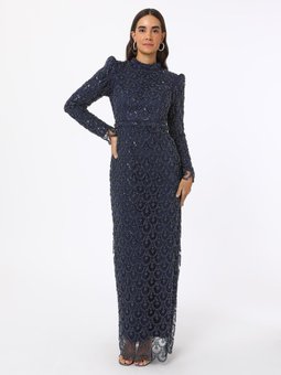 Lacivert Abiye Elbise