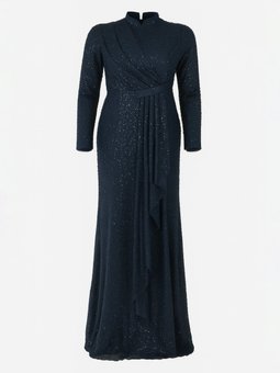 Lacivert Abiye Elbise