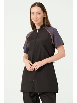 Reglan Biyeli Yarım Kol Yarı Kapalı Mayo