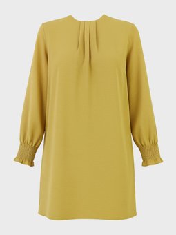 Büyük Beden Kolları Gipeli Aerobin Fıstık Yeşili Tunik