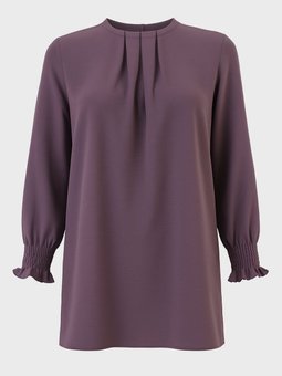 Büyük Beden Kolları Gipeli Aerobin Mor Tunik