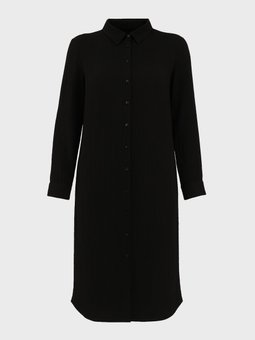 Müslin Kumaşlı Uzun Büyük Beden Siyah Tunik