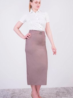 Vizon Uzun Mevsimlik Poliviskon Toka Detaylı Kalem Etek