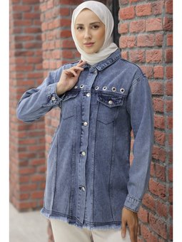 Kuş Gözlü Kot Lacivert Ceket