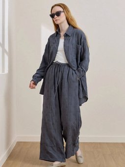 Fistolu Müslin Dark İndigo Gömlek