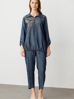 İndigo Dar Paça Büyük Beden Pantolon