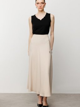 Kum Uzun Süs İpli Volanlı Etek