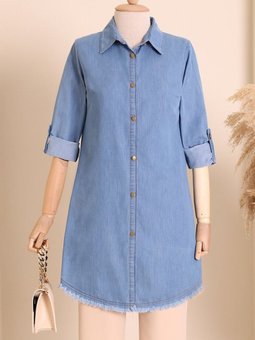 Mavi Renkli Kot Tunik