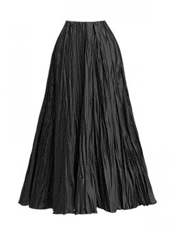 Siyah Uzun Taşlı Kraş Etek