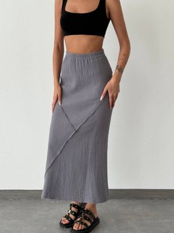 Füme Uzun Aerobin Kumaş Pamuklu Etek