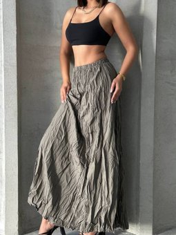 Haki Uzun Kraşlı Etek