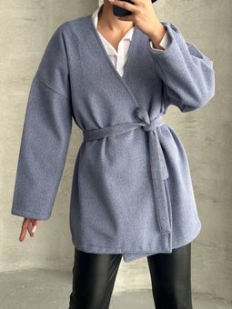 Mavi Gabardin Kumaş Oversize Ceket