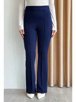 Yüksek Bel İspanyol Paça Lacivert Palazzo Pantolon