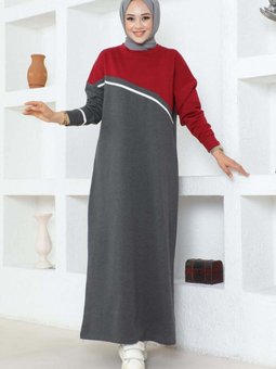 Antrasit Şerit Detaylı Spor Elbise