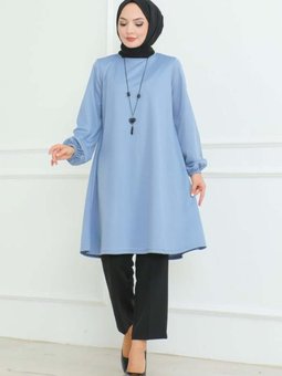 Bebe Mavisi Oversize Tunik