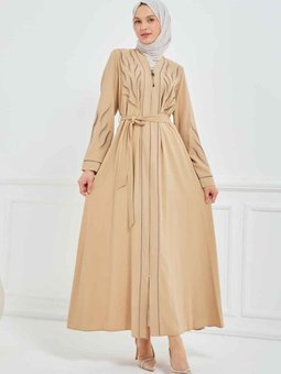 Bej Özel Tasarım Abaya