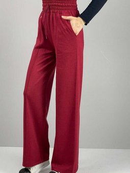 Bordo Yüksek Bel Pantolon