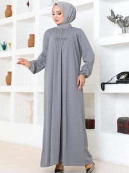 Gri Robalı Spor Elbise