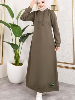 Haki Arma Detaylı Kapüşonlu Spor Elbise