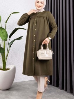 Haki Büzgülü Tunik