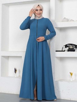 İndigo Pileli Aerobin Ferace