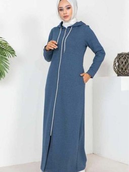 İndigo Spor Kapüşonlu Ferace