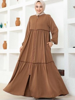 Kahverengi Eteği Fırfırlı Jessica Krep Ferace