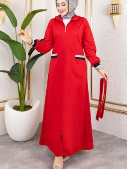 Kırmızı Kapüşonlu Ribanalı Ferace