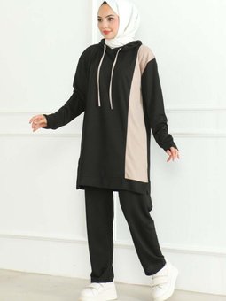 Siyah Oversize Spor İkili Takım