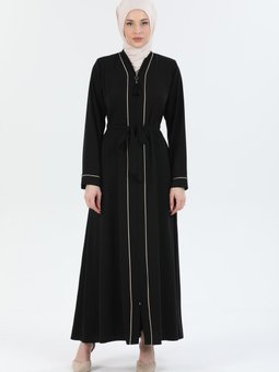 Siyah Özel Tasarım Abaya