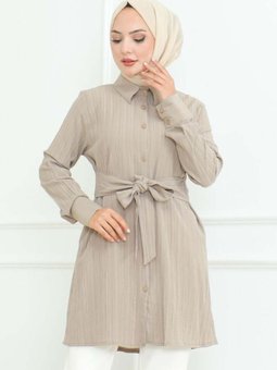 Taş Bağlamalı Gömlek Tunik