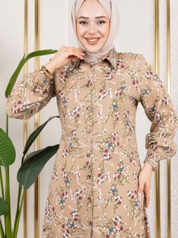 Vizon Asel Çiçekli Viskon Tunik