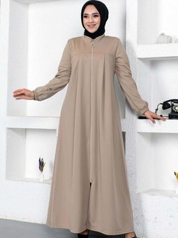 Vizon Kolları Büzgülü Pileli Ferace