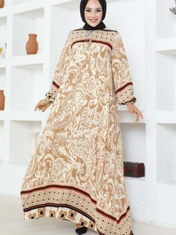 Vizon Püskül Detaylı Viskon Elbise