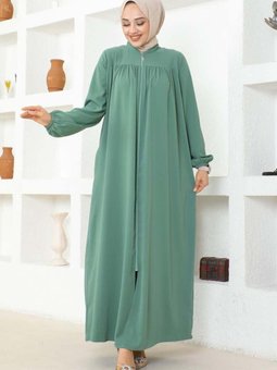 Yeşil Büzgülü Jessica Krep Ferace