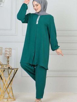 Yeşil Payet Detaylı İkili Takım