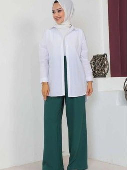 Zümrüt Yeşili Büyük Beden Pantolon