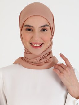 Kristal Krep Sütlü Kahve Eşarp