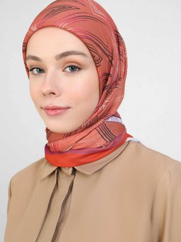 Shantuq Soft Kremit Eşarp Üçgen Desen