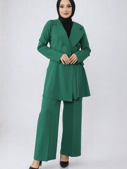 Zümrüt Yeşili Kuşak Detaylı İkili Takım