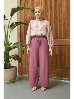 Ancelina Lastikli Pantolon Lila