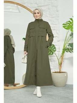 İnter Büzgülü Trençkot Haki