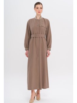 Ribana Detaylı Astarsız Modal Pardesü A.kahve