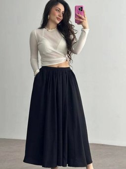 Siyah Uzun Cepli Keten Etek