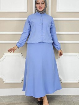 Mavi Yay Desenli İkili Takım