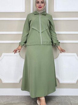 Yeşil Aller Dikim Taş Detaylı İkili Takım