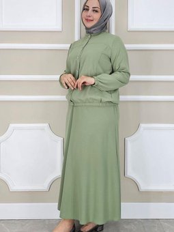 Yeşil Yay Desenli İkili Takım