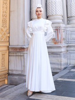 Berrak Ekru Abiye Elbise